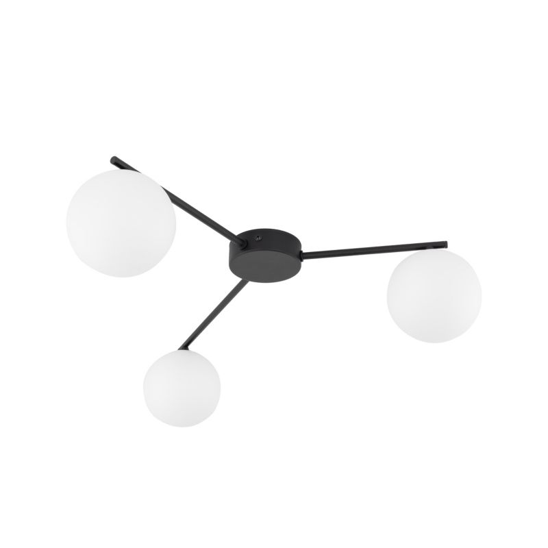 Lampa Sufitowa TK-Lighting Elton Black 3 kule mleczne - 1szt.