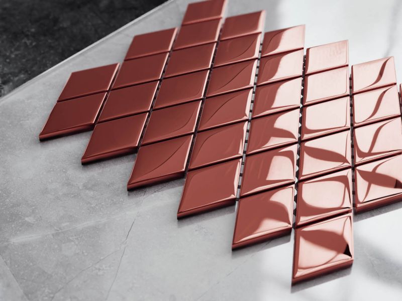 Mozaika szklana Ilcom karo romb copper rose metallic 25.0 x 29.2 cm 1 szt.