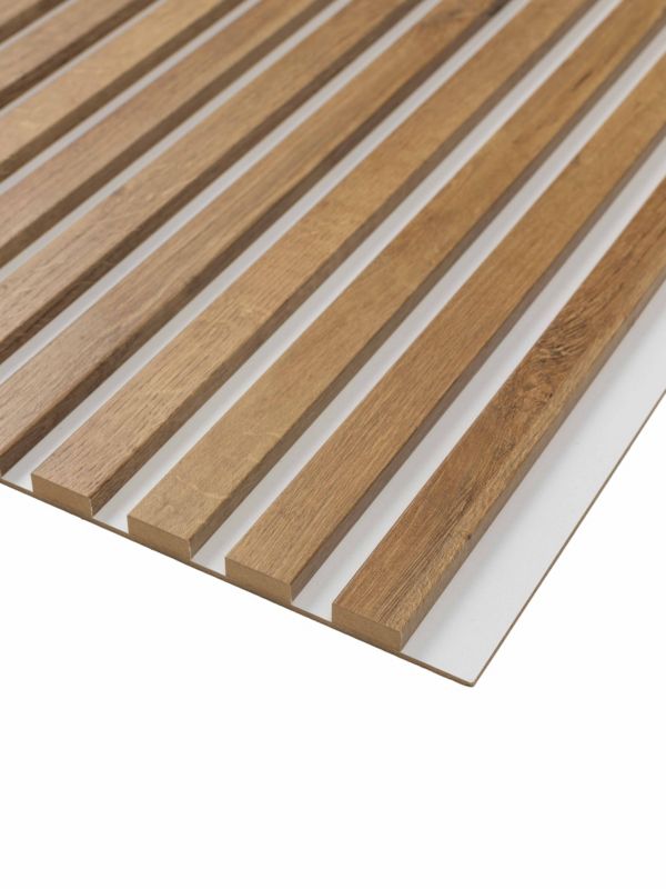 Lamele na Białym Filcu Ścienne SunWood Panele Dekoracyjne Dąb Riviera 275x46 1 szt.