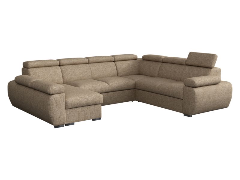 Narożnik z funkcją spania MIRJAN 24 Boston U lewy LC+2P+R+2R ciemnobeżowa plecionka 1 szt.