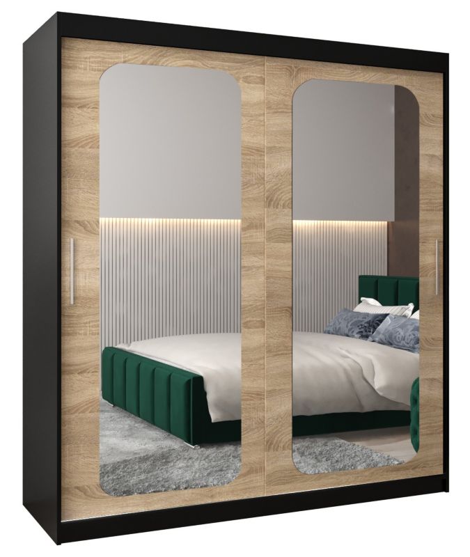 Szafa przesuwna Garderoba Abiks PROMO T3 180 czarny/sonoma 1 szt.