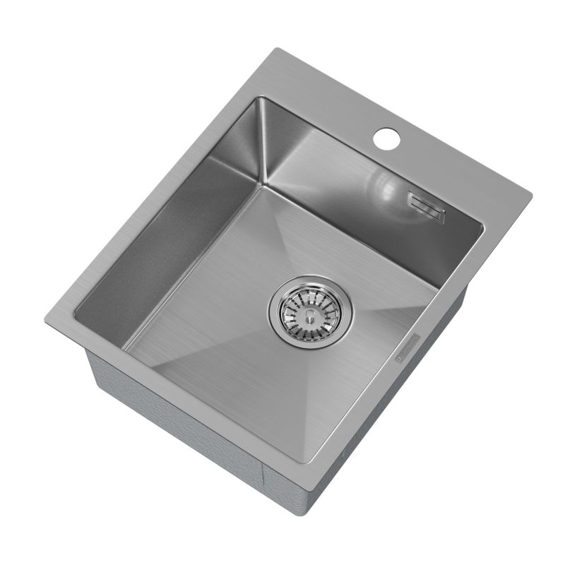 Zlewozmywak Stalowy Jednokomorowy Granitan Chrom Bez Ociekacza Silvo 40x50 + Syfon 1 Kpl.