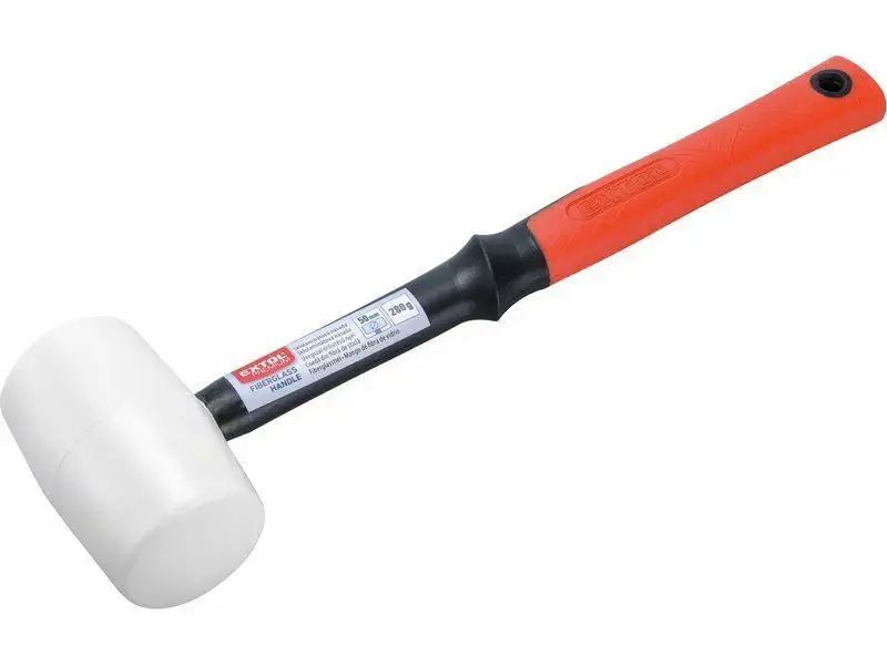 Młotek gumowy biały 50 mm Extol Premium bezodrzutowy wzmocniony do brukowania