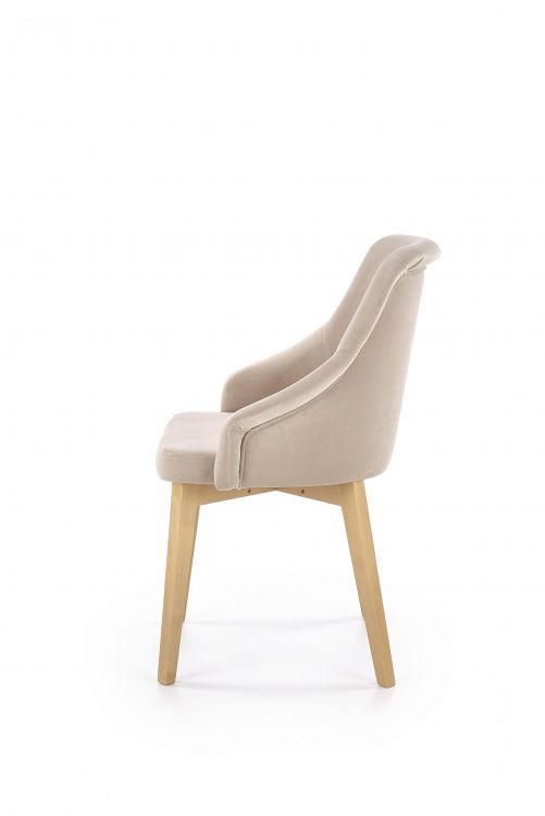 Krzesło Halmar tapicerowane TOLEDO 2 beżowe/dąb miodowy 1 szt