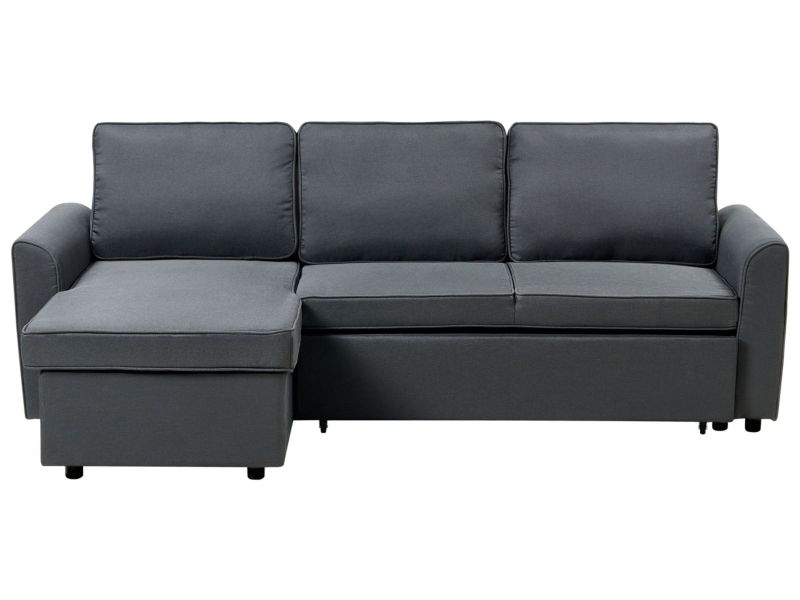 Sofa narożna prawostronna Nesna Czarny Tkanina Prawostronny 1 szt.