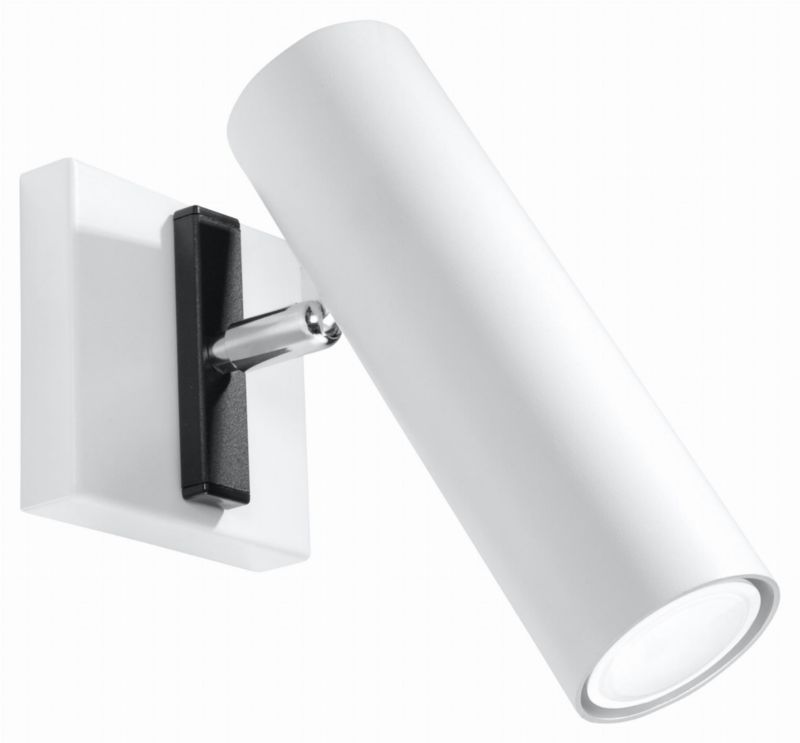 Kinkiet ścienny Sollux Lighting Direzione biało-czarny-chromowany 1 x GU10 x 40W IP20 wym: 20 x 18 x 18 cm - 1 szt.