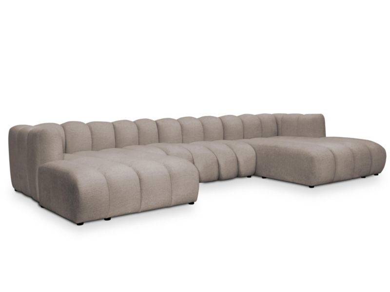 Sofa modułowa panoramiczna LaMiaSofa NAPOLI z tkaniny szenilowej 374x179 cm beżowy 1 szt.