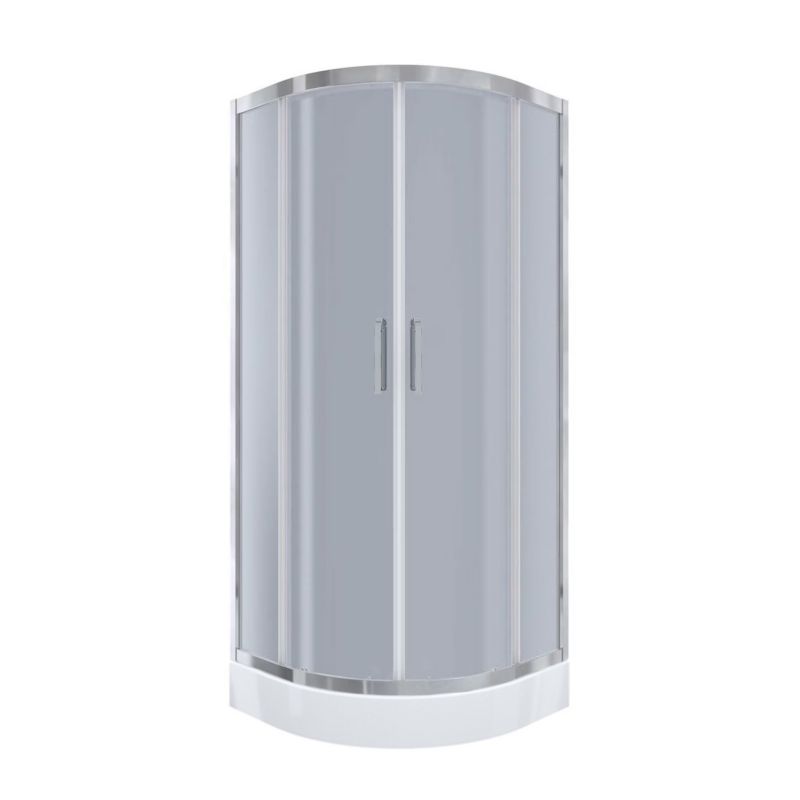 Kabina prysznicowa DURASAN REGNUM Dark 80x80, półokrągła R55, szkło grafitowe 6mm, easy clean, chrom 1 szt.