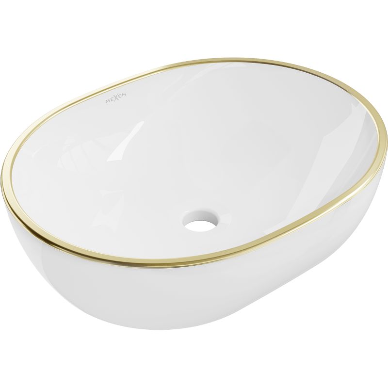 Umywalka nablatowa Mexen Viki biało-złota 48,5x35 cm 1 szt.