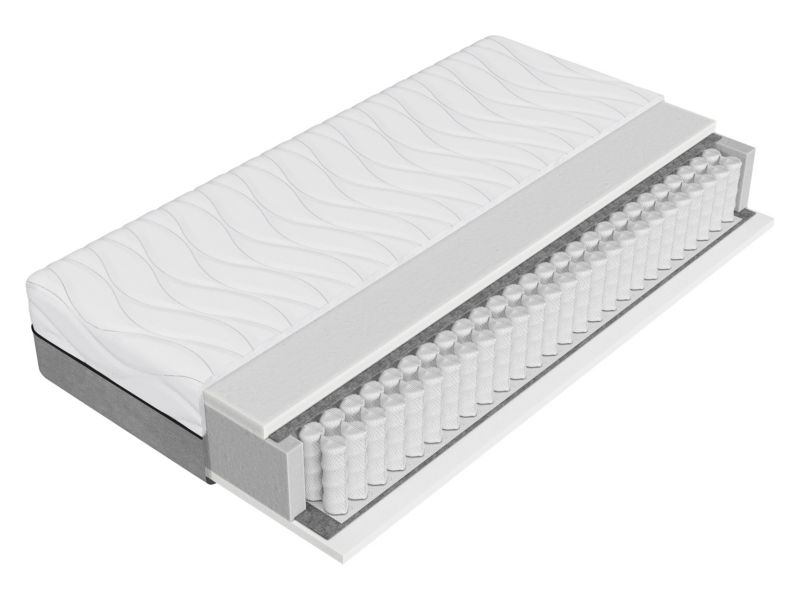 Dwustronny materac MIRJAN 24 sprężynowy wysoki Oro 24 cm biały 200x200 cm 1 szt.