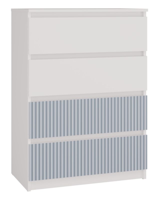 Komoda Topeshop Malwa M4 Arteso - Biały / Niebieski 40x70x97 cm 1 szt.