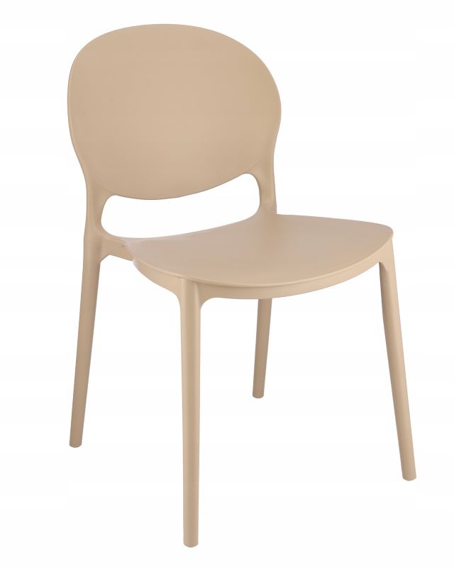 Krzesło wygodne JUMI plastikowe kuchenne beżowe do jadalni kuchni ogrodu 1 szt.