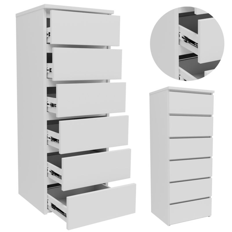 Komoda Matkam CL6406BIA szafka 6 szuflad biały 1 szt.