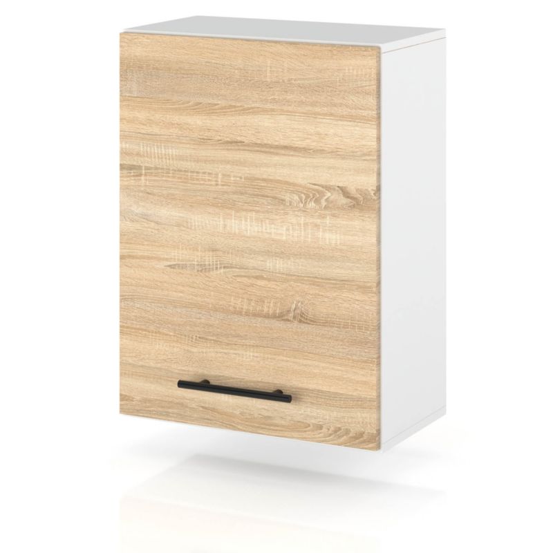 Szafka Kuchenna Hurtownia-Mebli Wisząca W50 sPremium 50cm Biały Mat Dąb Sonoma 50x32x72 cm 1szt.