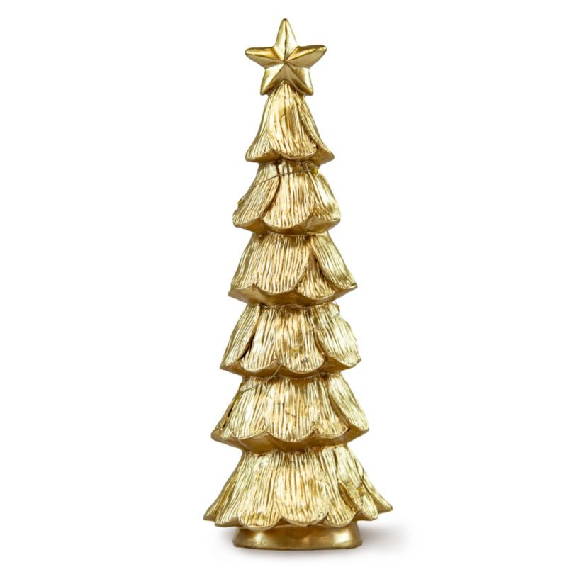 Choinka LED EDANTI Złota Świecąca Figurka 28 cm Dekoracja Świąteczna Na Baterie 1 szt.