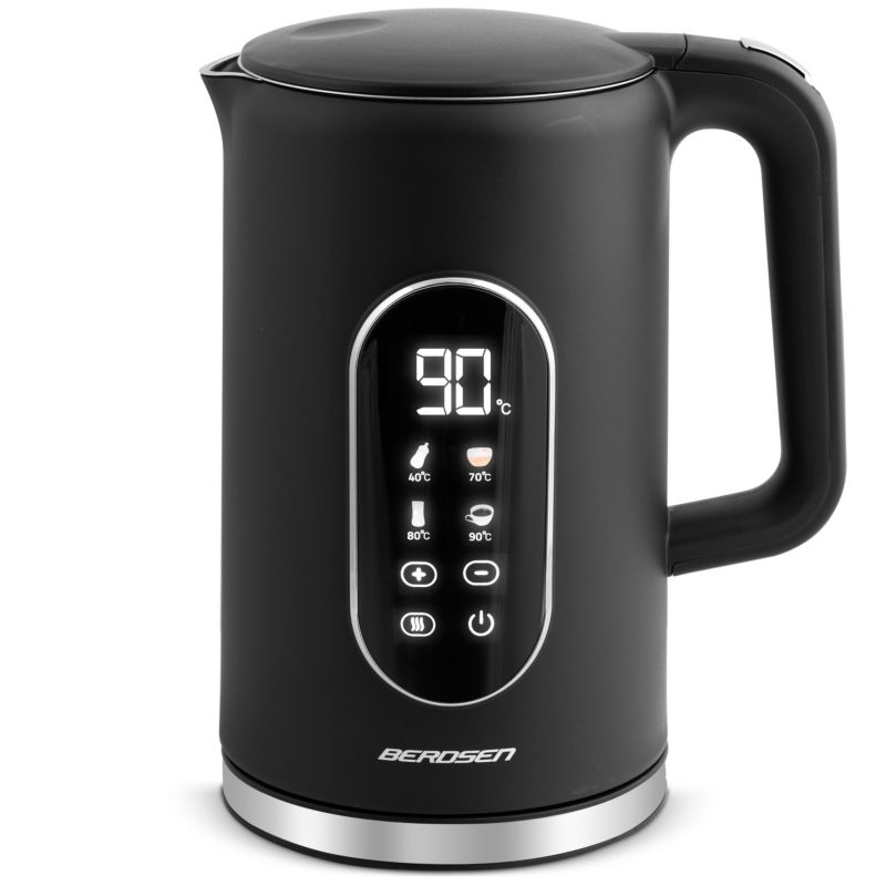 Czajnik elektryczny Berdsen 1,7l panel dotykowy regulacja temperatury 2200W czarno-srebrny 1 szt.