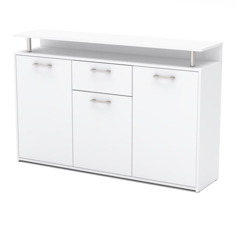 Komoda Hurtownia-Mebli Szuflady 1 Bambi 140cm Biały Mat Biały Mat 140x33x90 cm 1szt.