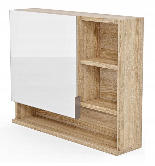 Szafka łazienkowa z lustrem i półkami Better Home, 60 x 50 x 14 cm, Dąb sonoma, Prawa, 1 szt.