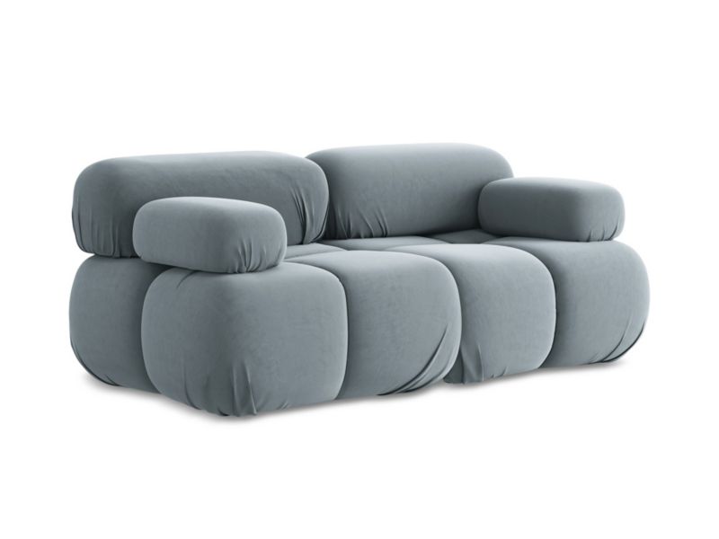 Modułowa sofa 2-osobowa LaMiaSofa SANREMO z tkaniny welwetowej 190x96 cm jasny niebieski 1 szt.