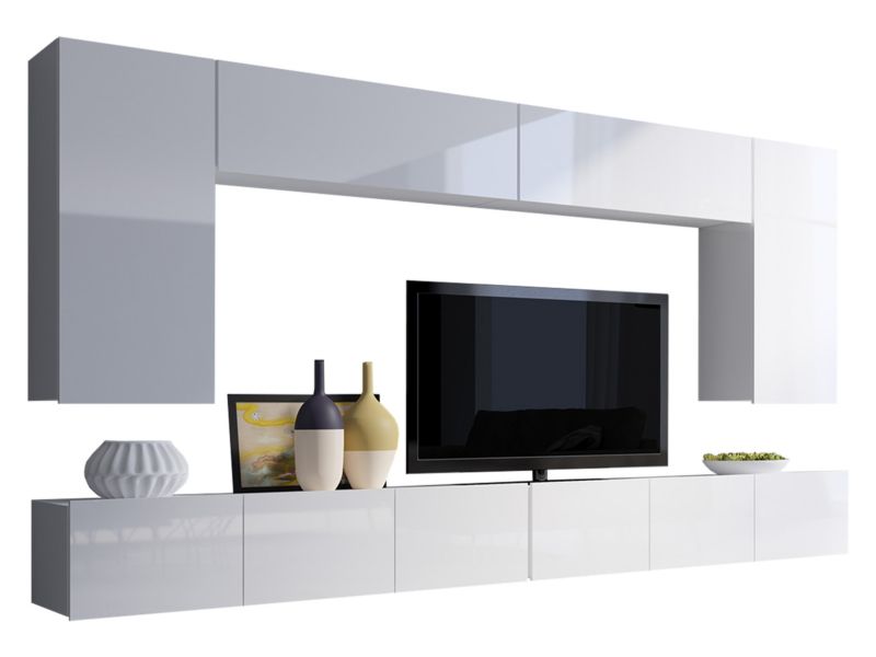 Meblościanka MIRJAN 24 Calabrini XIII biały / biały połysk 1 kpl.