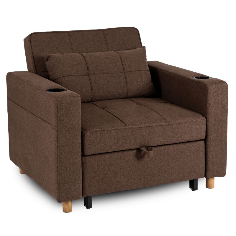 Fotel Wypoczynkowy Solor Mebel Elite Amerykanka z Funkcją Spania Brązowy 1 szt