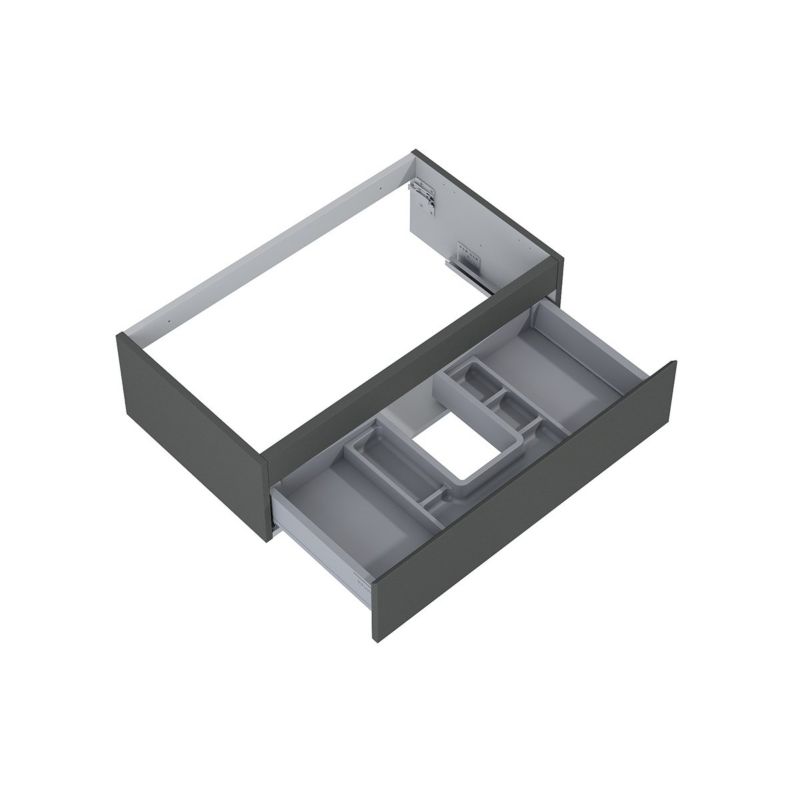 Szafka łazienkowa wisząca Oltens Vernal 80 cm, grafit mat, cichy domyk, 1 szt.