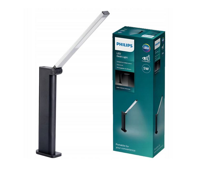 Lampka biurkowa Philips Amber czarna USB 5W 4000K 120 lm IP20 1 szt.