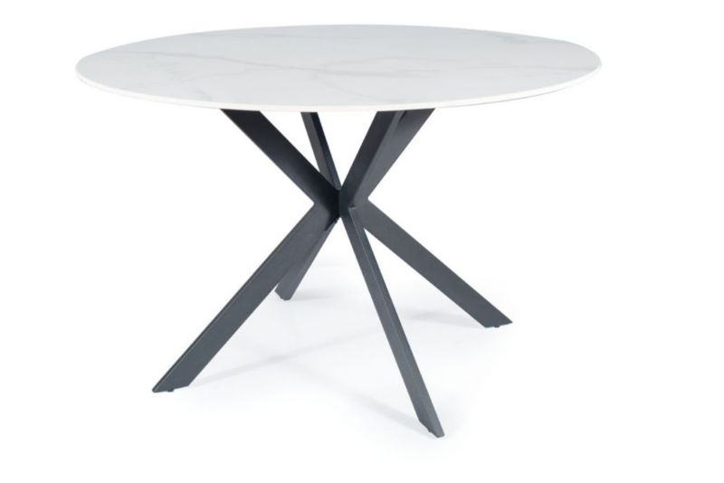 Stół okrągły TALIA 120x120 biały/czarny SIGNAL 1 szt.