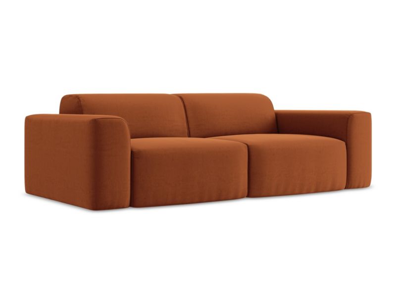 Modułowa sofa 2-osobowa LaMiaSofa BOVA z tkaniny welwetowej 208x104 cm terakota 1 szt.