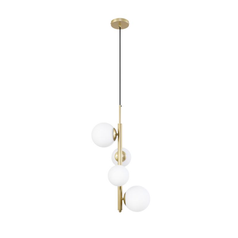 Lampa sufitowa wisząca Candellux Cordel 1559 mosiądz-biała szerokość 32 cm 4xG9 x 28W 1 szt.