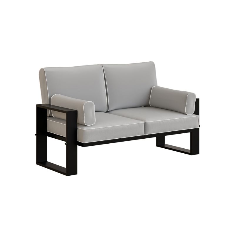 Sofa ogrodowa dwuosobowa Bettso Garten na czarnych nogach jasnoszary 1szt.