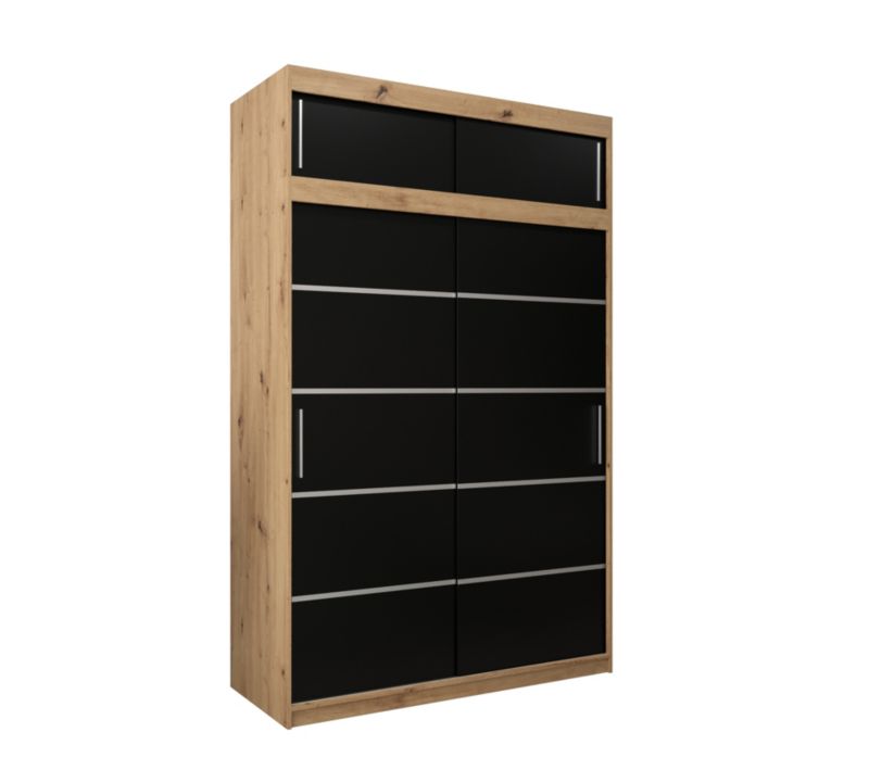 Szafa przesuwna Abiks Verona 1 150 artisan + czarny z nadstawką 1 szt.