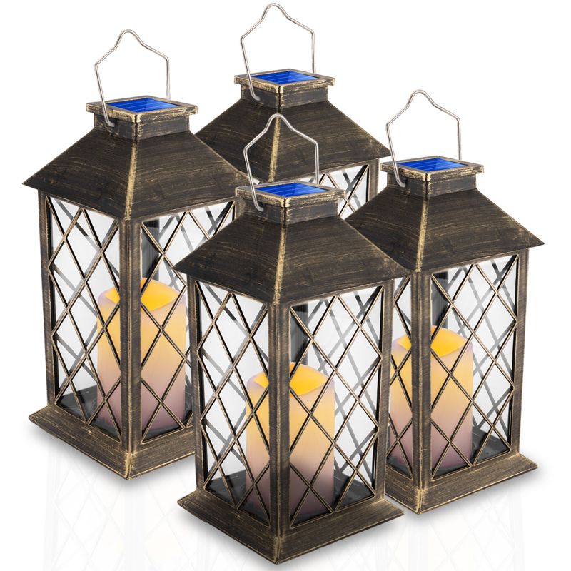 Lampa Solarna Lumiled Ogrodowa Latarnia LED Stojąca IP44 Wisząca Latarenka 4 szt.