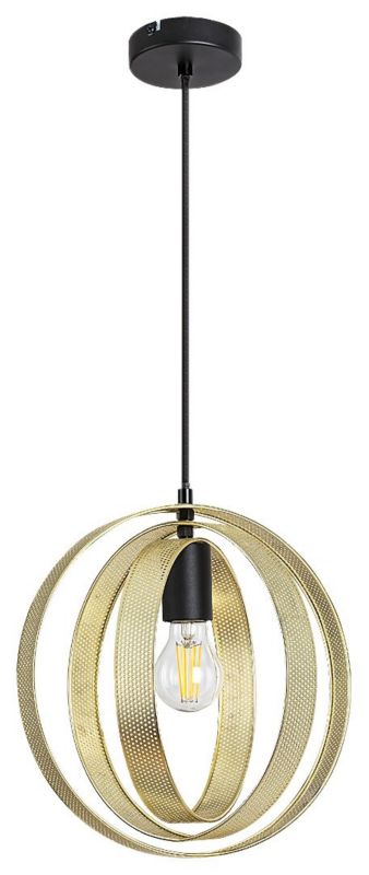 Lampa sufitowa wisząca Rabalux Harlow 6077 czarny matowa-złota industrialna 1xE27 x 60W 1 szt.