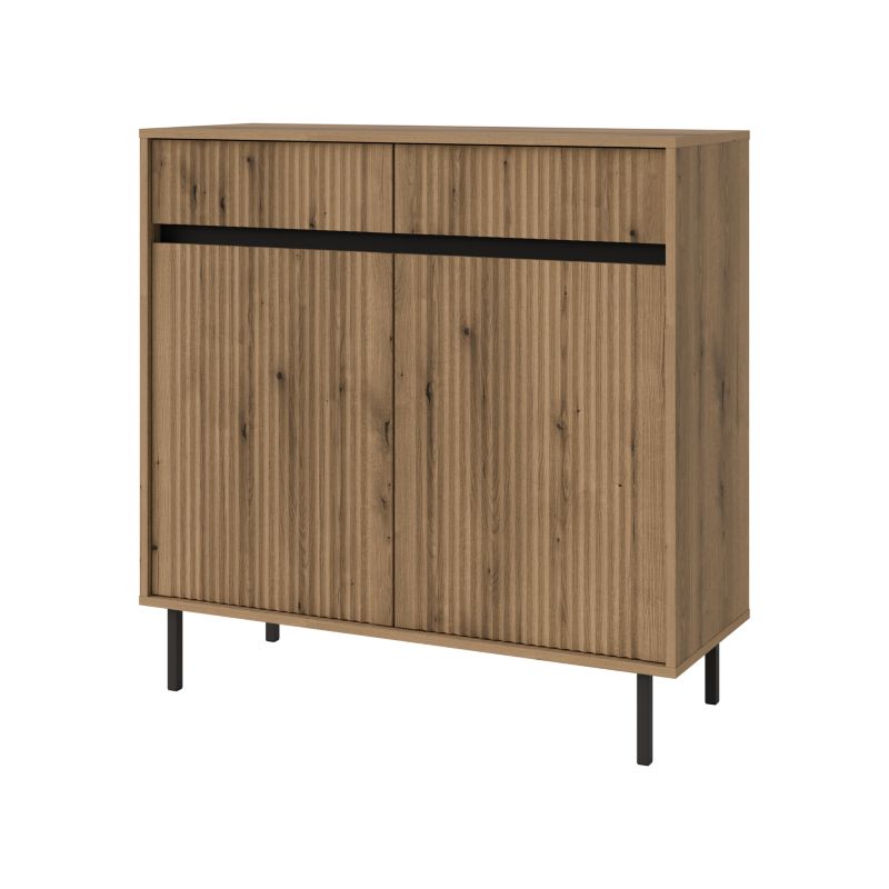 Komoda z ryflowanym frontem Bonni Yukashi 2F2S T822 dąb evoke 1 szt.