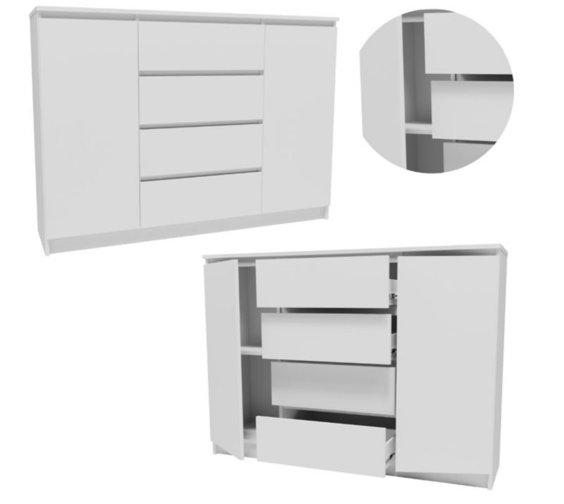 Komoda Matkam duża K1402D4SZBIA szafka biała 1 szt.