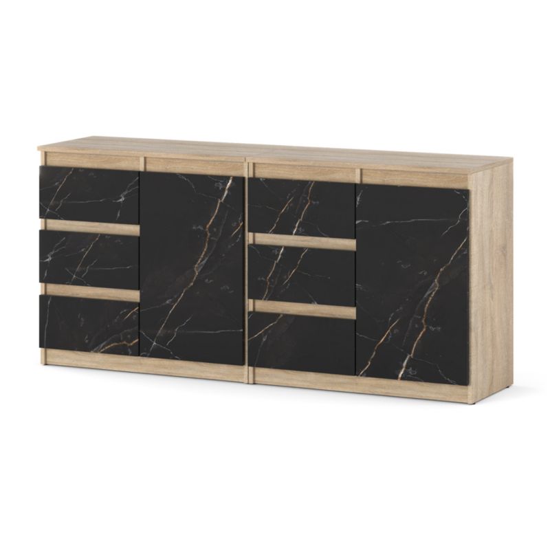 Komoda Hurtownia-Mebli Szuflady 6 Agna Mini 160cm Dąb Sonoma San Sebastian 160x35x75 cm 1szt.