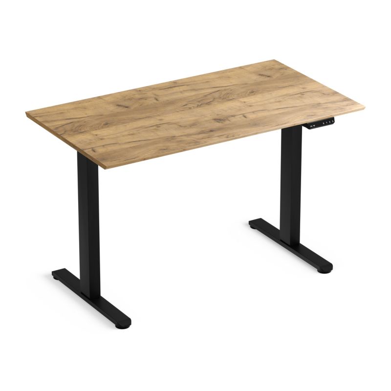 Biurko elektryczne regulowane LVNSystem Control Flex+ 120 cm czarny/dąb craft złoty 1 szt.