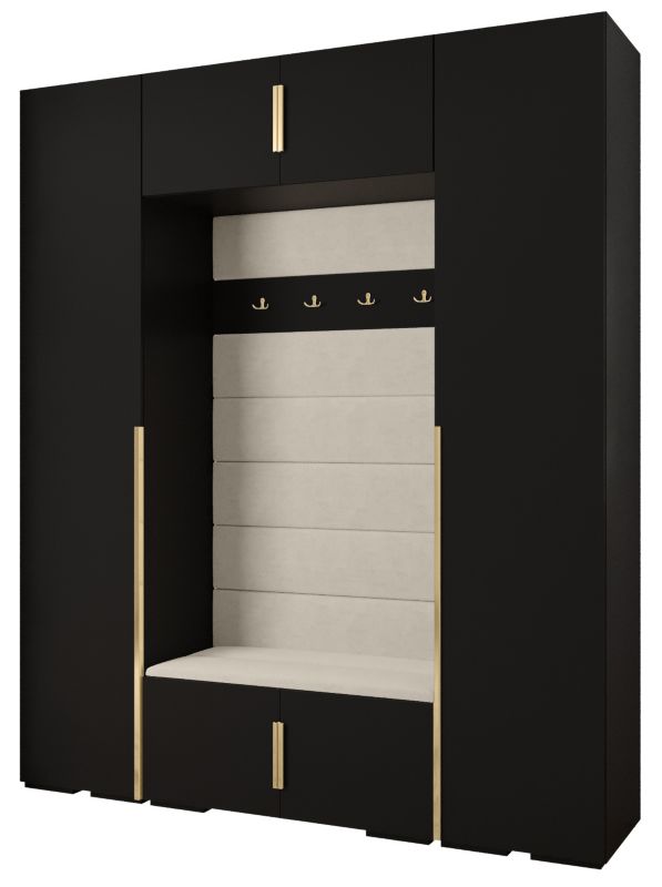 Garderoba do przedpokoju Abiks INOVA 1 Z13 czarny+złoty+manila02 1szt.