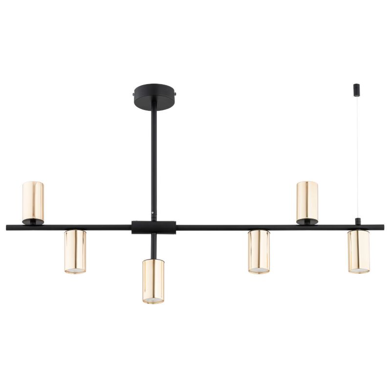 Lampa wisząca Alfa Saur 3261 czarno-złota nowoczesna 6xGU10 x 10W 1 szt.