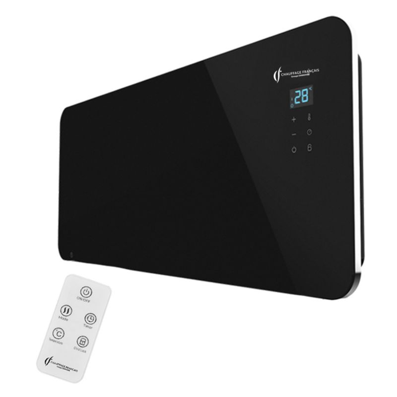 Elektryczny grzejnik Sannover Sorimo 1000 W ścienny ze szkła czarny - 1 szt.