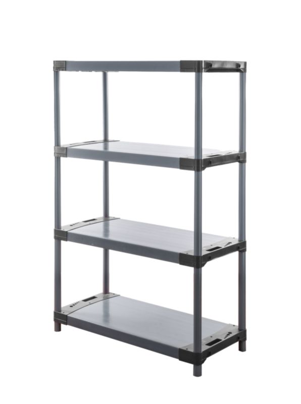 Regał plastikowy MODO24 szary garażowy 138x120x46 cm 97% recykling 1 szt.