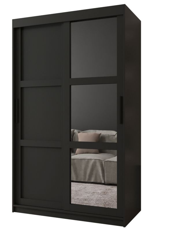 Szafa przesuwna Garderoba Abiks MIROR 3 120 czarny 1 szt.