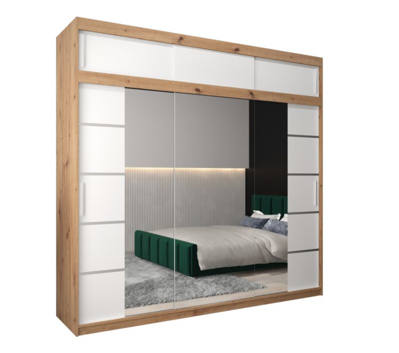 Szafa przesuwna Abiks Verona 4 250 artisan + biały z nadstawką 1 szt.