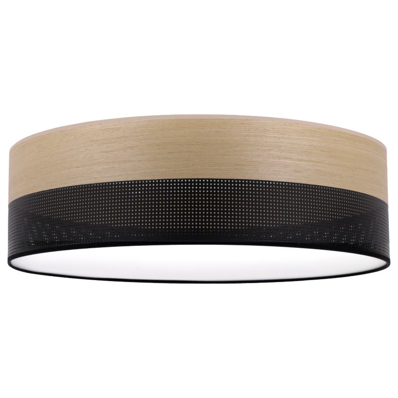 Lampa sufitowa wisząca Light Home LH Wood Plexi 3x E27 60W czarny/dąb złocisty 50cm 1szt.