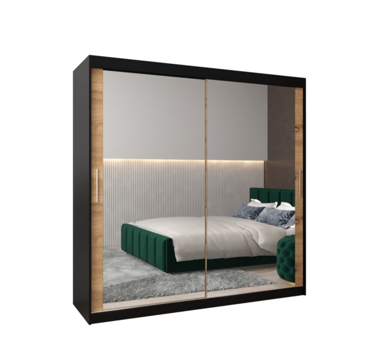 Szafa przesuwna Garderoba Abiks Tokyo 3 200 czarny + artisan 1 szt.