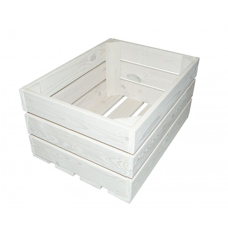 Drewniana skrzynka 4iQ Group 40x30x21cm biała 1szt.