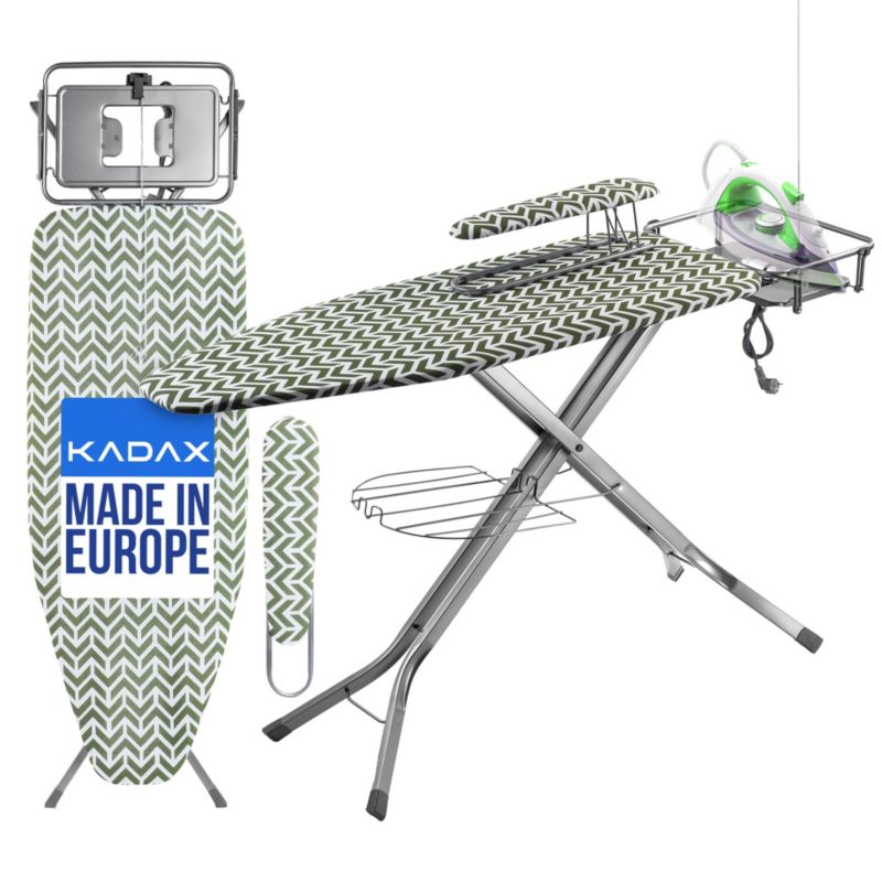 Deska Do Prasowania KADAX 130x48cm Z Uchwytem Żelazko + Rękawnik 1szt.