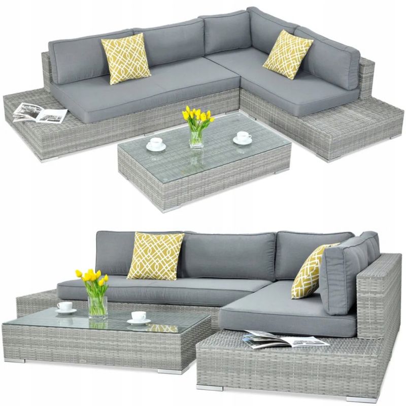 Zestaw Mebli Ogrodowych Technorattan VERONA duży Narożnik Stolik Kawowy 1 szt