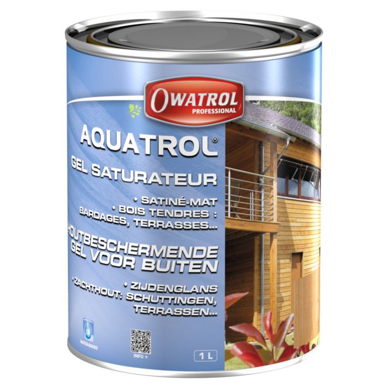 Żelowy impregnat do drewna i olej saturacyjny Owatrol AQUATROL do tarasów z drewna miękkiego bezbarwny 1L
